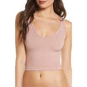 Intimately Free People Free People Solid Rib Brami, Size M/L, Ballet Pink/Rose